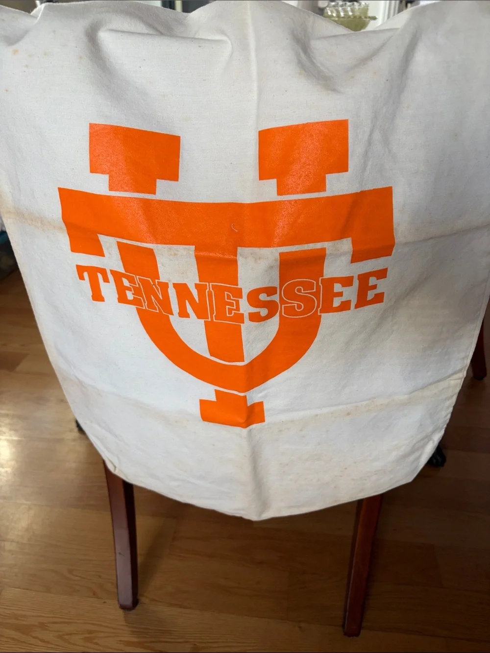 Vintage University of Tennessee Cotton Canvas Drawstring Laundry Bag Knapsack